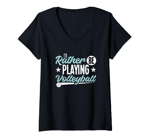 Prefiero estar jugando voleibol Camiseta Cuello V