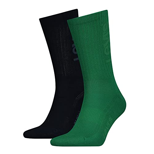 Levi's LEVIS Tonal Logo Sock Calcetines DE Equipo, Green/Dress Blues, 39/42 Unisex Adulto