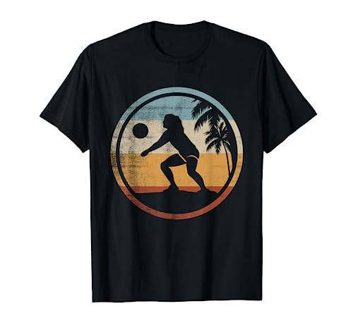 Diseño De Jugador De Voleibol De Playa Femenino Retro Camiseta