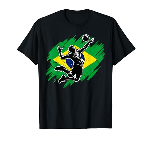 Bandera de voleibol brasileño - jugador de Brasil Smash Attack Camiseta