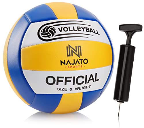 NAJATO Sports Pelota Voleibol - Balon Voleibol Incl. Bomba de Bola - Pelota voley Resistente para Exteriores e Interiores