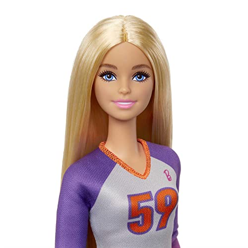 Barbie Tú puedes ser Made to move Jugadora de voleibol Muñeca rubia profesiones con accesorios, juguete +3 años (Mattel HKT72)