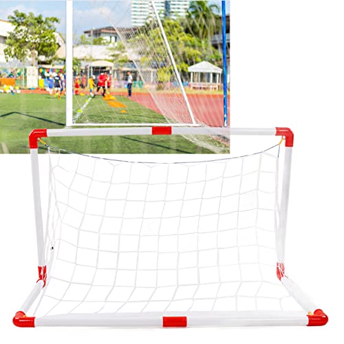 Mini portería de fútbol educativa 4 en 1, desarrolla habilidades físicas, juguete portátil de fútbol al aire libre para acampar