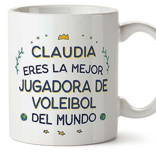MUGFFINS Tazas Personalizadas para JUGADORA DE VOLEIBOL mujer - En Español - Mejor del Mundo - 11 oz / 330 ml - Regalo Personalizable original y divertido