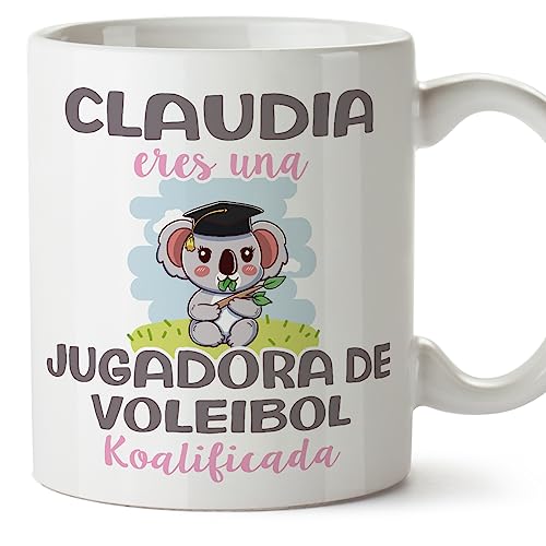 MUGFFINS Tazas Personalizadas para JUGADORA DE VOLEIBOL - En Español - Koalificados Personalizados - 11 oz / 330 ml - Regalo Personalizable original y divertido