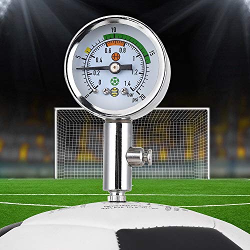 Tbest Medidor de presión de Bola preciso, medidor de presión de Aire Mini Ulitity Herramienta de barómetro Ajustar la presión reemplazo para el balón de fútbol Baloncesto Fútbol Voleibol